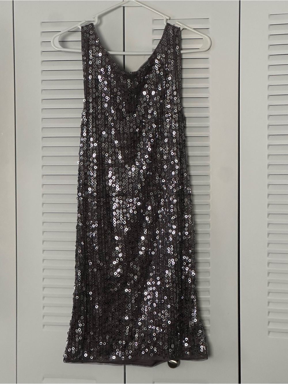Sparkling Silver Sequin Mini Dress - Sleeveless